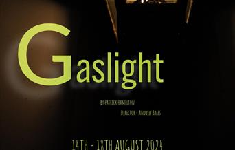 Gaslight Poster featuring an old gaslight and information about the event.