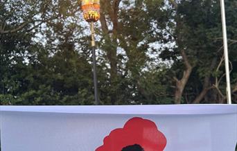 Beacon being lit at Russet Copse Sandford