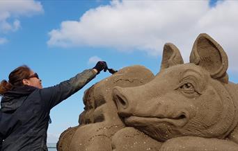 Weston-super-Mare Sand Sculpture Festival 2020 beach