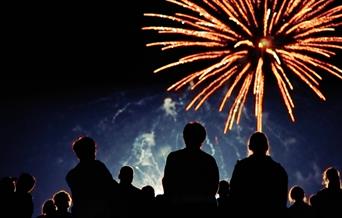 People watching fireworks 
