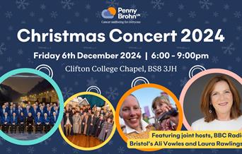 Penny Brohn UK Christmas Concert 2024. Friday 6th December 2024 | 6:00 - 9:00pm. Clifton College Chapel, Bristol, BS8 3JH