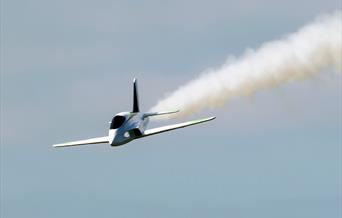 A model powered by a real jet turbine