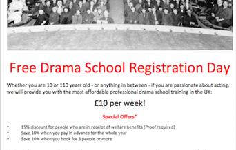 Free Drama School Registration Open Day
