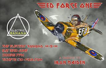 Poster advertising Ed Force One a tribute act for Iron Maiden