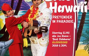 Poster promoting the show Elvis in Blue Hawaii