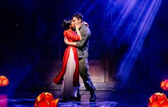 MISS SAIGON. Julianne Pundan (Kim), Jack Kane (Chris). Photo Danny Kaan.