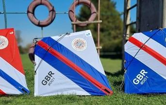 Three Coronation Kites in Union Jack colours