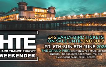 HTE weekender poster with photograph of the Grand Pier and event information.