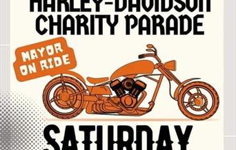 Poster advertising the annual Grand Harley Davidson Charity Parade