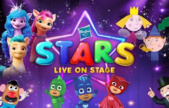 Colourful poster with Hasbro characters
