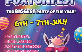 Bright poster with an image of a unicorn and all event details.