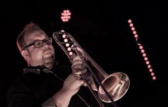 Jon hope with his trombone