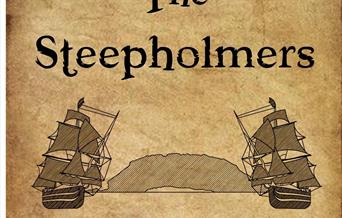 Drawing of a boat with large sails and wording 'The Steepholmers'