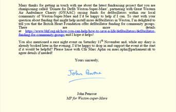 Image of Letter From John Penrose, MP WSM.