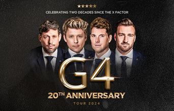 G4 Live poster with head and shoulder photos of the four singers