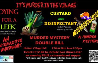Poster for the murder mystery at Hutton Village Hall