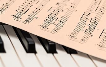 Keyboard, music sheet