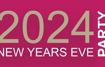 magenta background, text reads "2024 new years eve party".