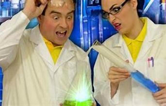 scientists over experiment, shocked expressions