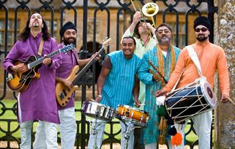 A six piece Bhangra band