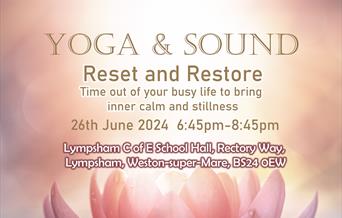 Reset and Restore poster with a image of a pink water lily opening and full details of the event.