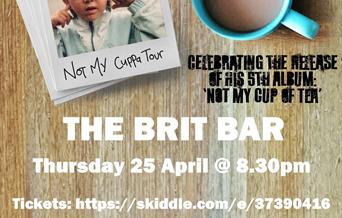 Samantics at The Brit - poster with photograph of child, a mug of tea against a wooden background/table.