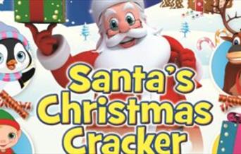 santa and other christmas animals, text reads santas christmas cracker