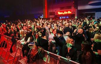 Crowd of concert goers at the Grand Pier