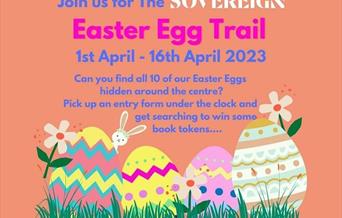 Flyer for the Easter Egg Trail at The Sovereign Shopping Centre