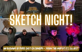 Sketch Night - images of the comedians doing funny things.