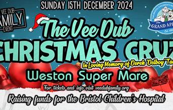 Poster advertising a festive VW cruise in Weston-super-Mare