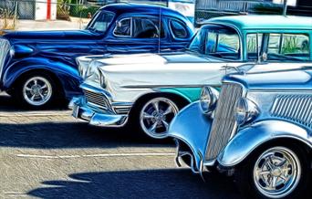 Three vintage vehicles