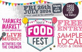 Poster with colourful bunting with full information about the event.