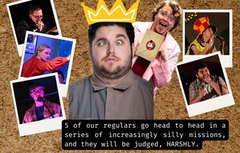 Mission Mud poster with photos of each of the comedians.