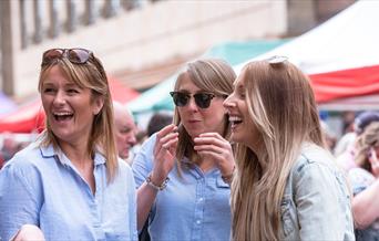 Happy people at an eat:Festivals event
