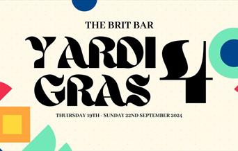 event Banner, Yardi Gras 4, event dates. Weston-super-mare