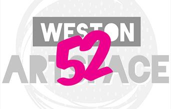 Round logo in grey with pink numbers 52