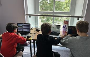 Children coding in Minecraft