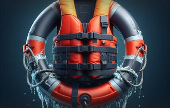 Life Jacket Clinic - photograph of a life jacket in a life-ring.