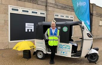 A tuk tuk outside the Tropicana