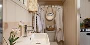 Shepherd's hut bathroom