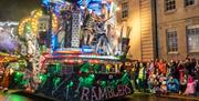 The winning Ramblers cart featuring miners as performers at the Weston-super-Mare carnival