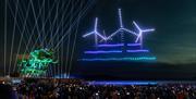 Wind turbines by drone