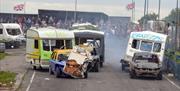 Caravan racing at a banger racing event