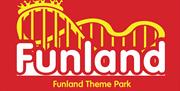 A red and yellow poster with Funland in white letters