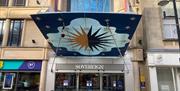 High Street entrance with flags