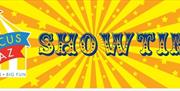 Yellow background, large font reading circus