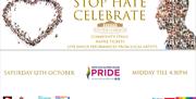 Stop Hate Celebrate poster event Weston-super-Mare Winter Gardens Weston Pride