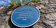 Blue plaque marking Dwight D. Eisenhower's stay in Weston-super-Mare while preparing the Allied troops for the D-Day landings