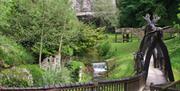 Walking around Wookey Hole Resort outdoor path